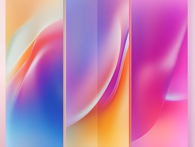 Fondo de gradiente abstracto con efecto de glassmorphism ondas fluidas coloridas y formas translúcidas suaves diseño digital vibrante moderno para fondos y visuales