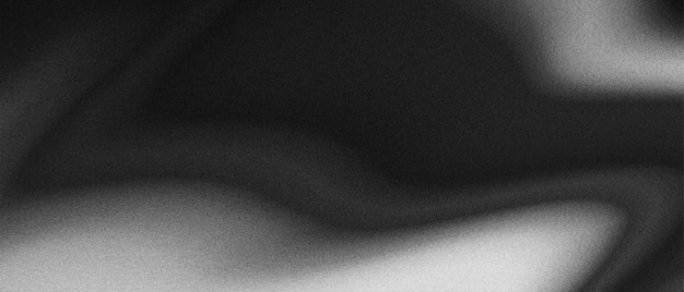 Fondo de gradiente de flujo de líquido abstracto en blanco y negro con textura de ruido granulado