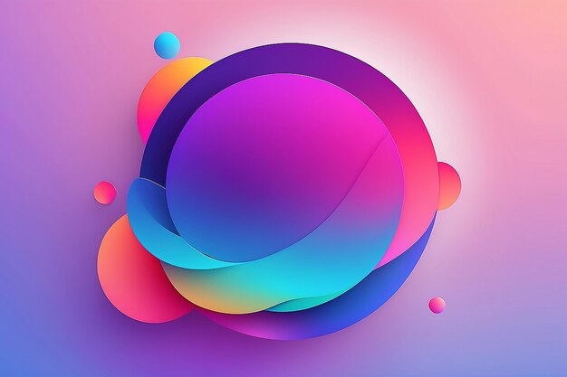 Fondo de gradiente futurista Composición de formas de gradiente de círculo Ilustración vectorial