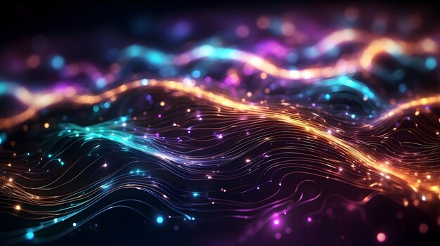 Fondo de gradiente de la línea de transformación digital Fondo de tecnología abstracta Co digital futurista