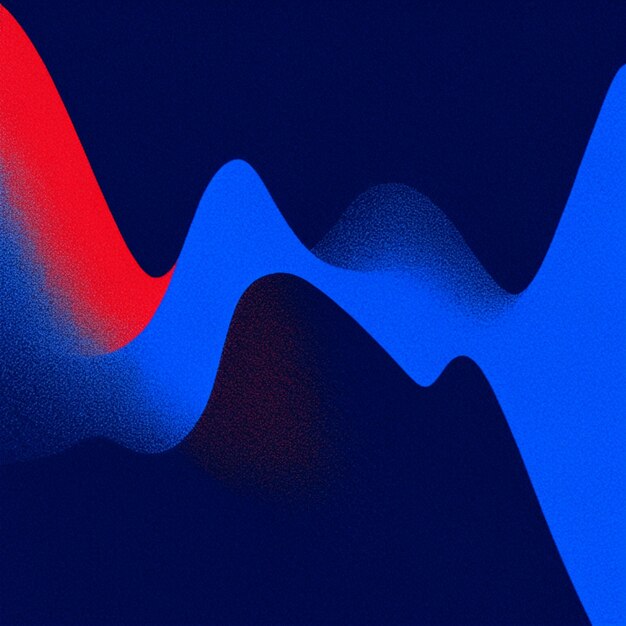 Fondo de gradiente oscuro con líneas onduladas fluidas rojas y azules papel pintado de diseño