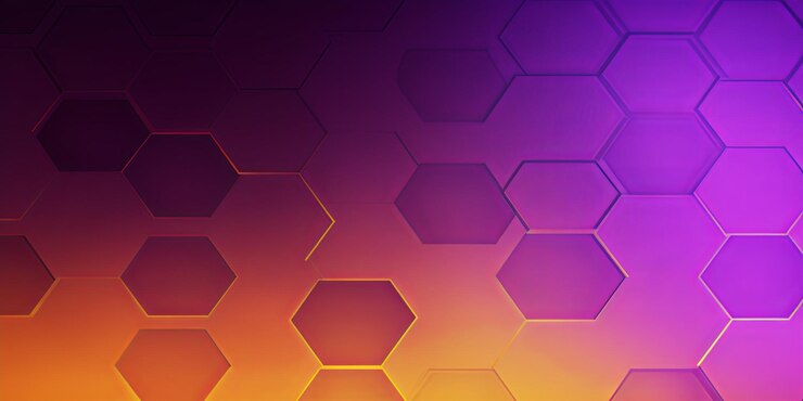 Foto fondo de gradiente púrpura y amarillo con un patrón hexagonal en una ilustración vectorial ar 21 v 52 id de trabajo 05f59f1b3bf74774b5d1d556a787a85b