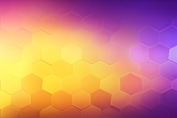 Foto fondo de gradiente púrpura y amarillo con un patrón hexagonal en una ilustración vectorial ar 32 v 52 id de trabajo 60171d1f80564d2181d81da729ebb3b7