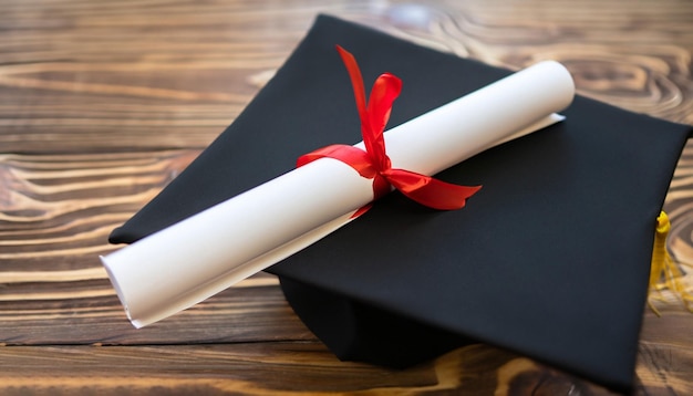 Foto fondo de graduación con accesorios escolares