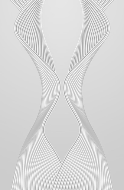 Fondo gráfico de línea de textura técnica de línea ondulada simétrica dorada de sombreado 3D