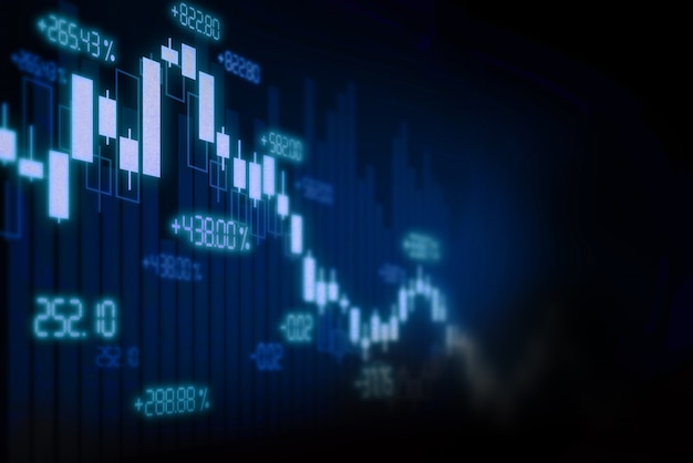 Fondo del gráfico del mercado de valores financiero, pantalla de tecnología