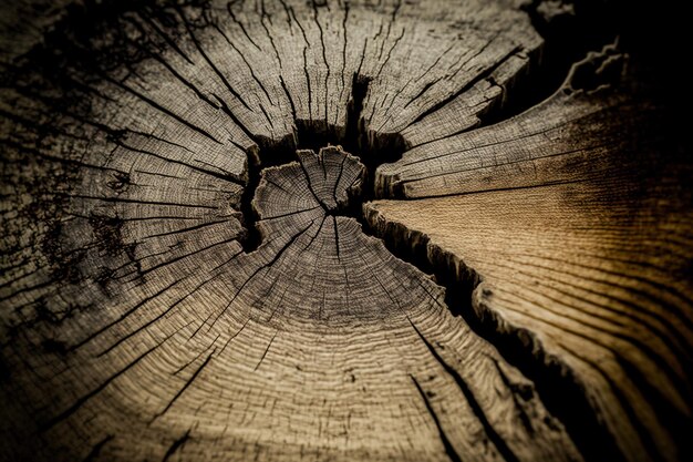 Fondo de grano de madera envejecido con grietas