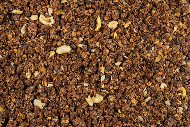 Fondo de granola de chocolate