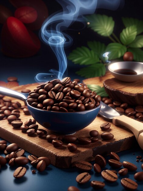 Foto fondo de granos de café adecuado para tarjetas de felicitación día internacional del café