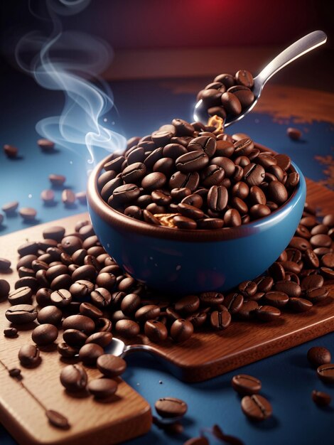 Foto fondo de granos de café adecuado para tarjetas de felicitación día internacional del café