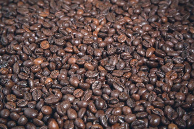 Fondo de granos de café negro