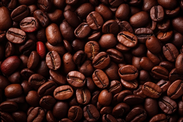 El fondo de los granos de café en primer plano