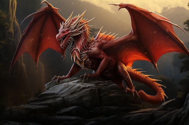 Fondo gratuito de un dragón impresionante de un mundo mítico para instagram facebook whatsapp