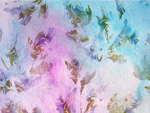 Fondo gringe abstracto Fondo de pantalla rosa azul acuarela con patrón floral