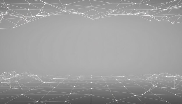 Fondo gris con un diseño de marco de alambre blanco