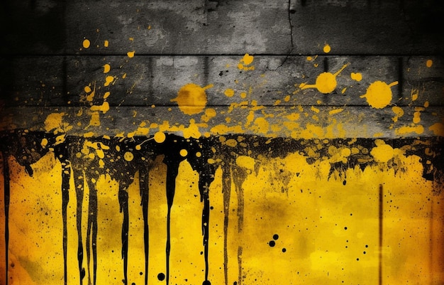 Fondo grunge abstracto negro y amarillo