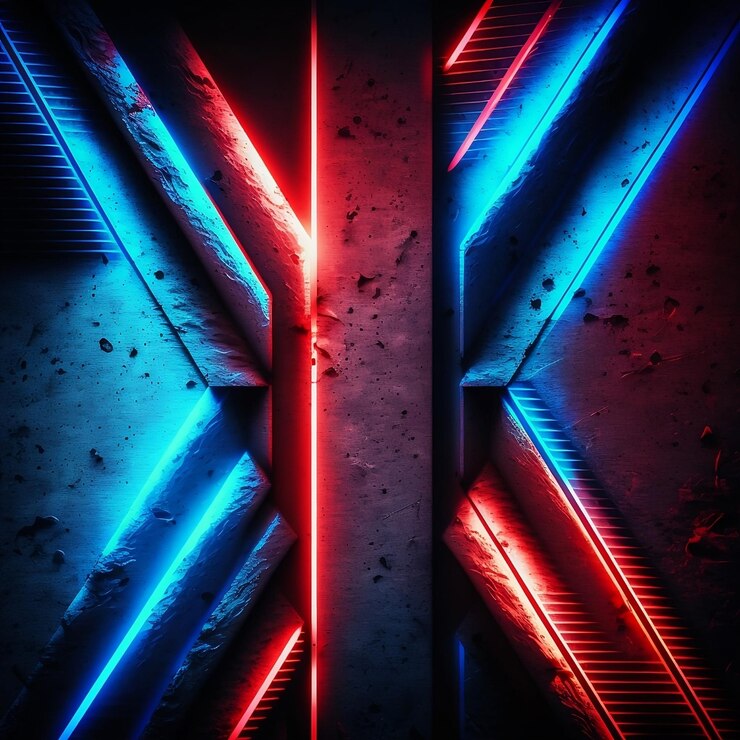 Fondo grunge con azul y rojo