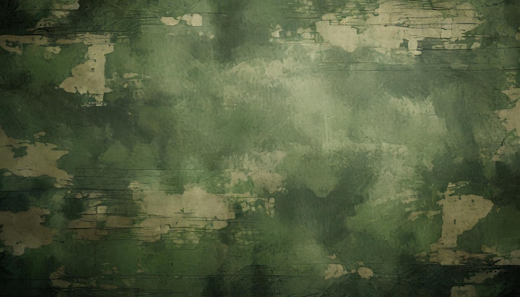 Foto fondo grunge militar con un patrón verde viejo con textura angustiada que evoca temas de guerra