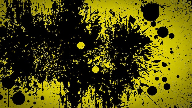 Fondo grunge sucio abstracto negro y amarillo