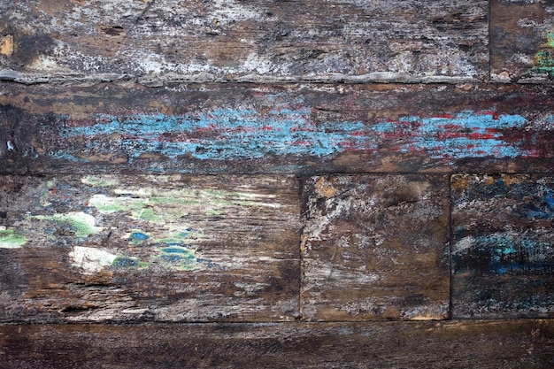 Fondo de grunge de tablón de madera marrón antiguo con pintura azul