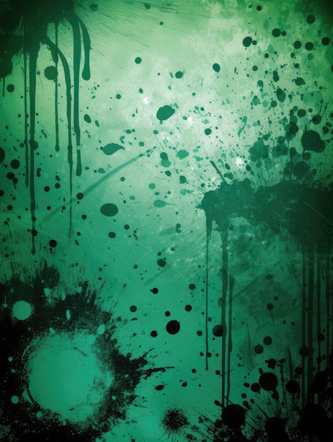 Fondo grunge verde abstracto con toques de pintura generativa ai