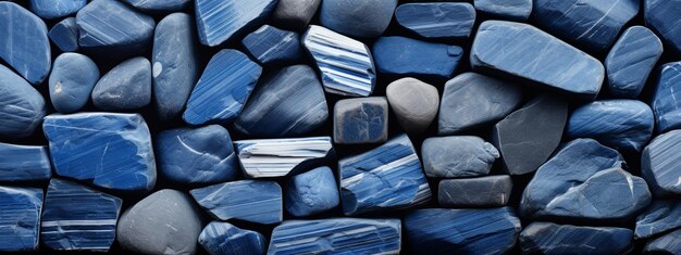 Fondo de guijarros azules y blancos Fondo abstracto de piedras