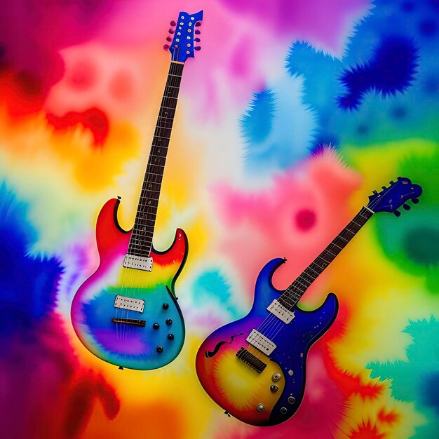 Foto fondo de guitarra acuarela