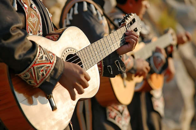 Un fondo de guitarra mexicano de cinco de mayo 1