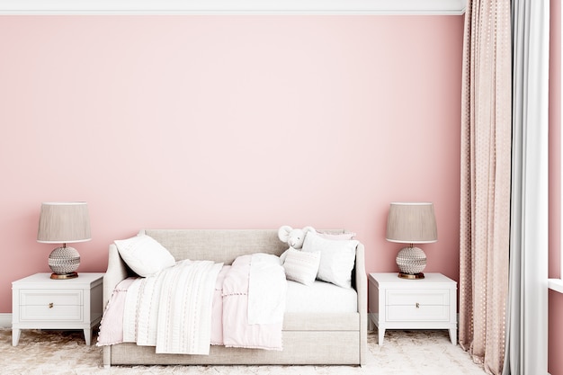 Foto fondo de habitación de bebé rosa