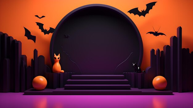 fondo de halloween 3d generado ai