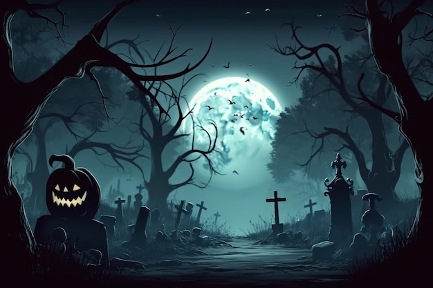 Fondo de halloween atmosférico para insertar texto Generado por AI