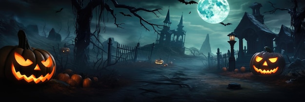 fondo de halloween con calabaza y murciélagos