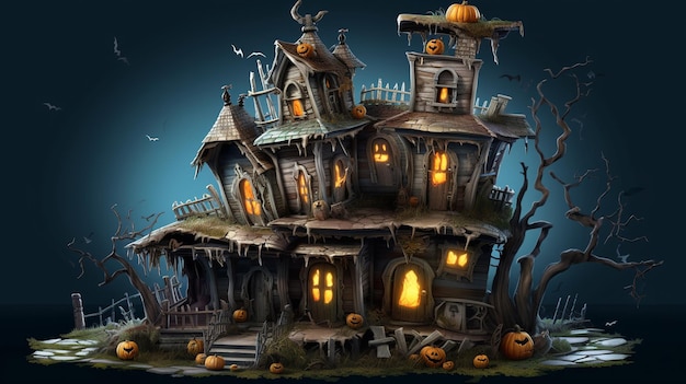 Fondo de Halloween con calabaza Nightmare Manor Halloween Haunted House