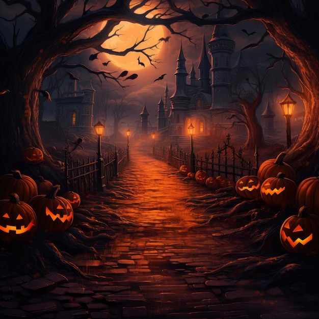 fondo de halloween con calabaza