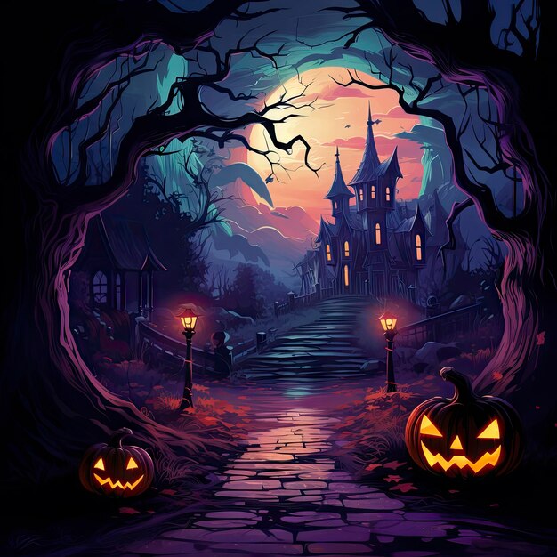 fondo de halloween con calabaza