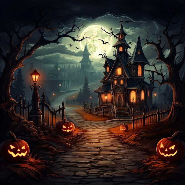 fondo de halloween con calabaza