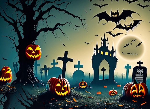 Fondo de Halloween con calabaza