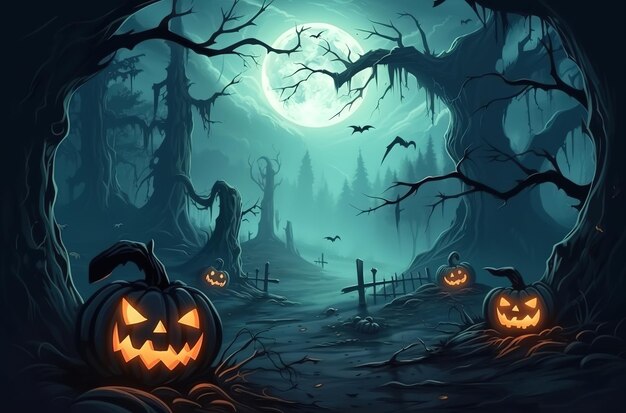 Fondo de Halloween con calabazas