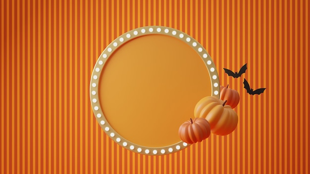 Foto fondo de halloween con decoración de calabazas