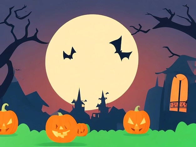 Fondo de halloween en diseño plano