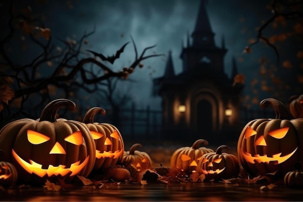 Fondo de Halloween con espacio de copia para la representación de texto en 3D