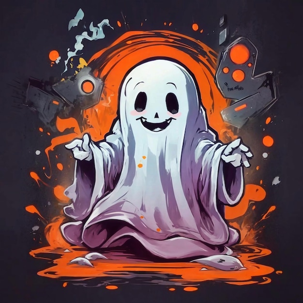 Foto fondo de halloween con fantasma