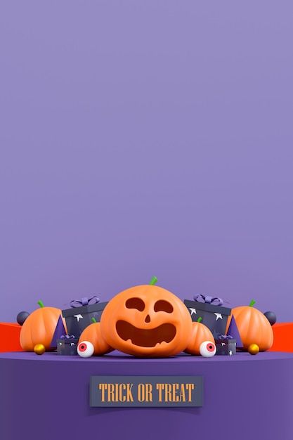 fondo de halloween con podio para exhibición de productos.