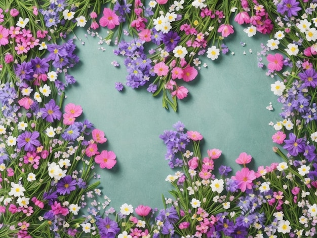 Fondo hecho de flores de primavera