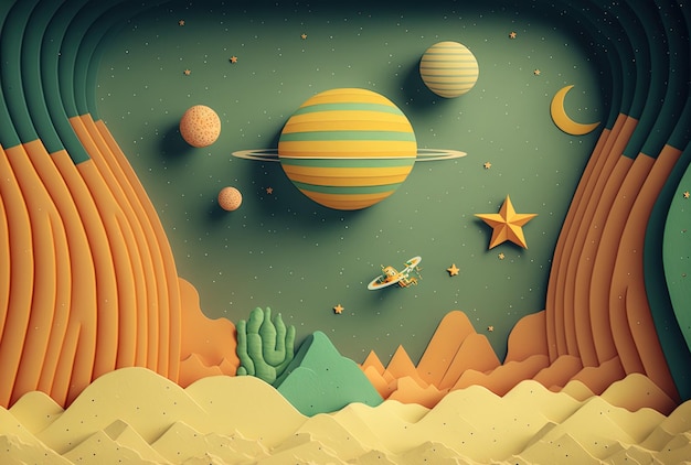 Fondo hecho con papel espacial de diseño texturizado.