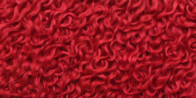 Fondo hecho de rizos de cabello rojo Ilustración de hilos brillantes IA generativa