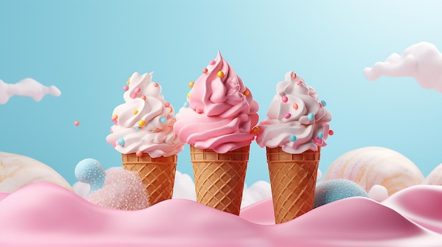 Fondo Con Helado De Colores