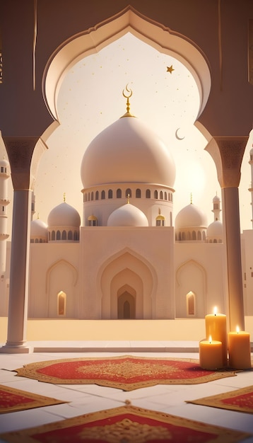 El fondo de una hermosa mezquita islámica