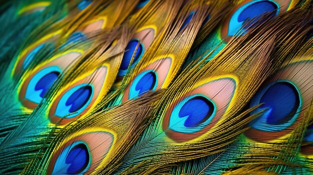 El fondo de las hermosas plumas de pavo real generativo AI AI generado