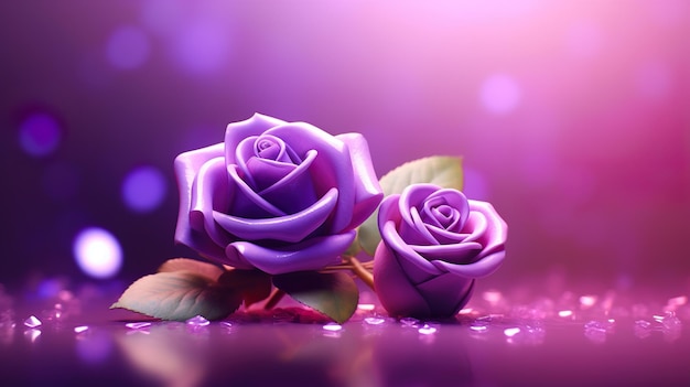 Fondo de hermosas rosas moradas Color de las vacaciones Regalo para una mujer Color morado oscuro